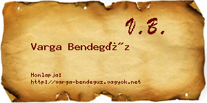 Varga Bendegúz névjegykártya